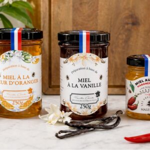 Nos miels infusés - Fleur d'oranger, Vanille ou Piment